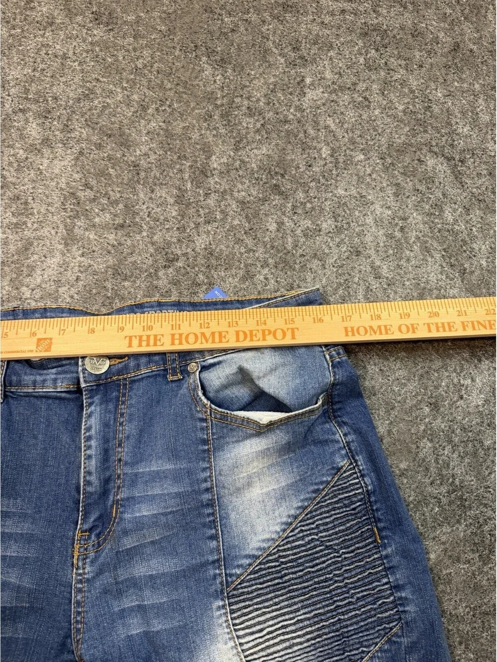 Vince Camuto V19-69 Moto Biker Jeans Mens 32x30 Slim Taper Blue NWT